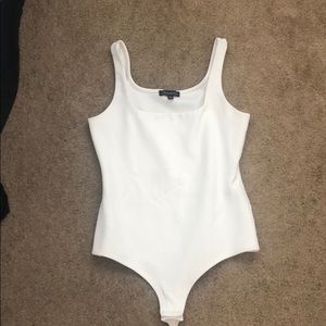 White square-neck bodysuit